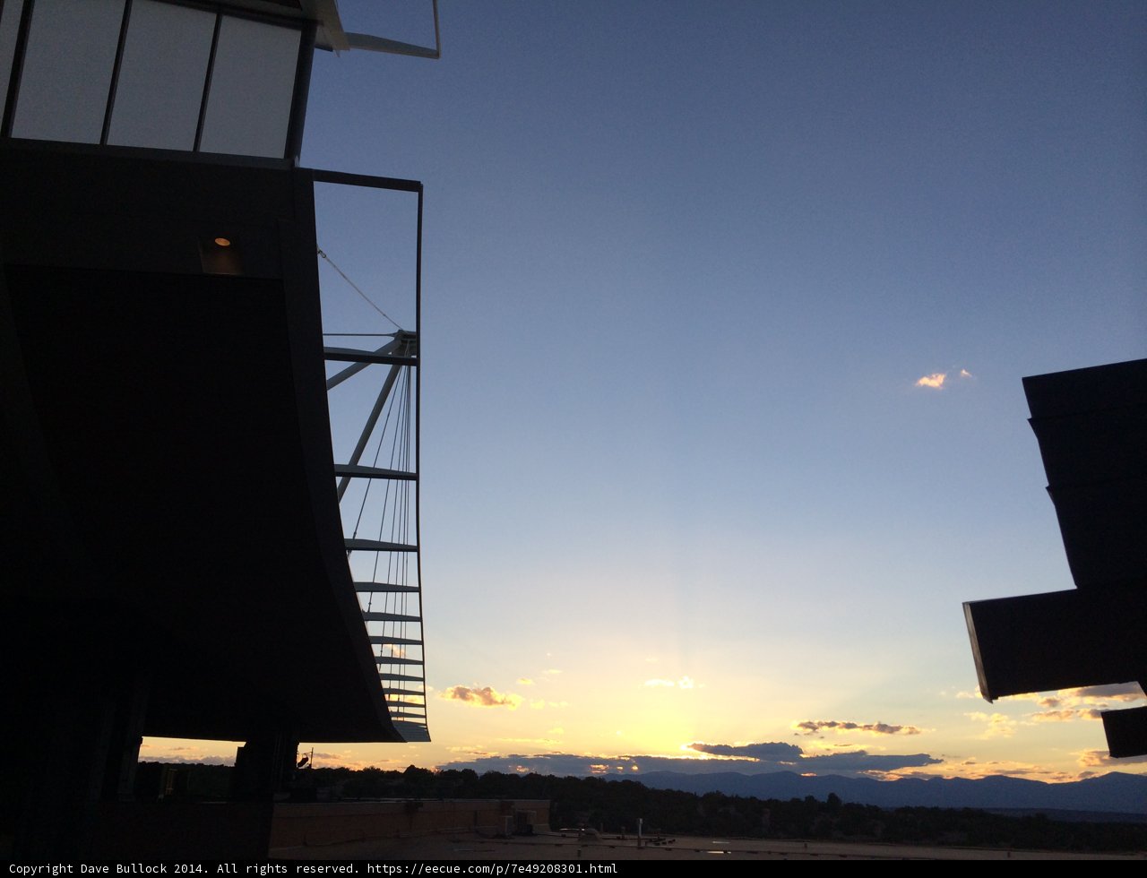 Sunset Silhouette of Architecturally Stunning Building