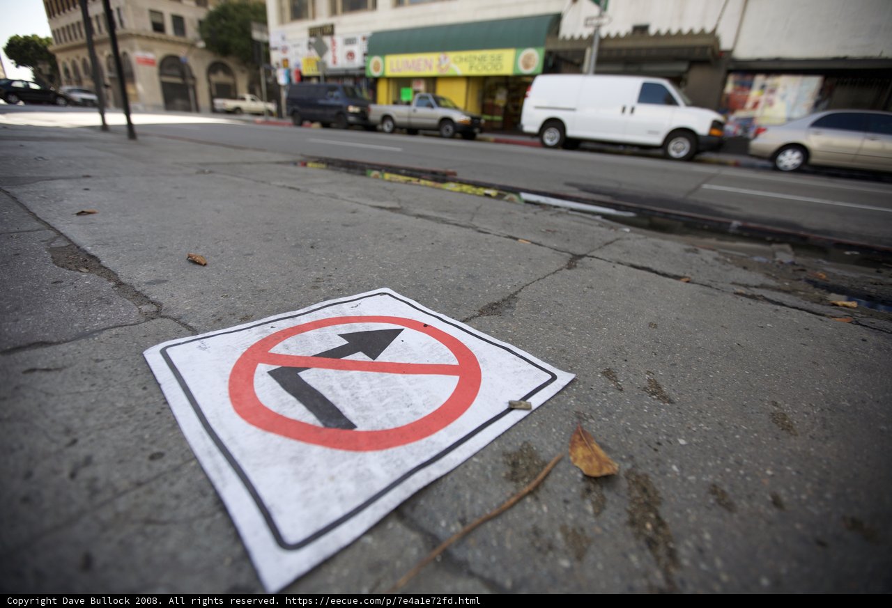 No Left Turn on the City Street