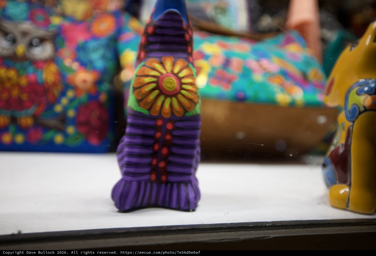 Colorful Mexican Folk Art Figurines Display