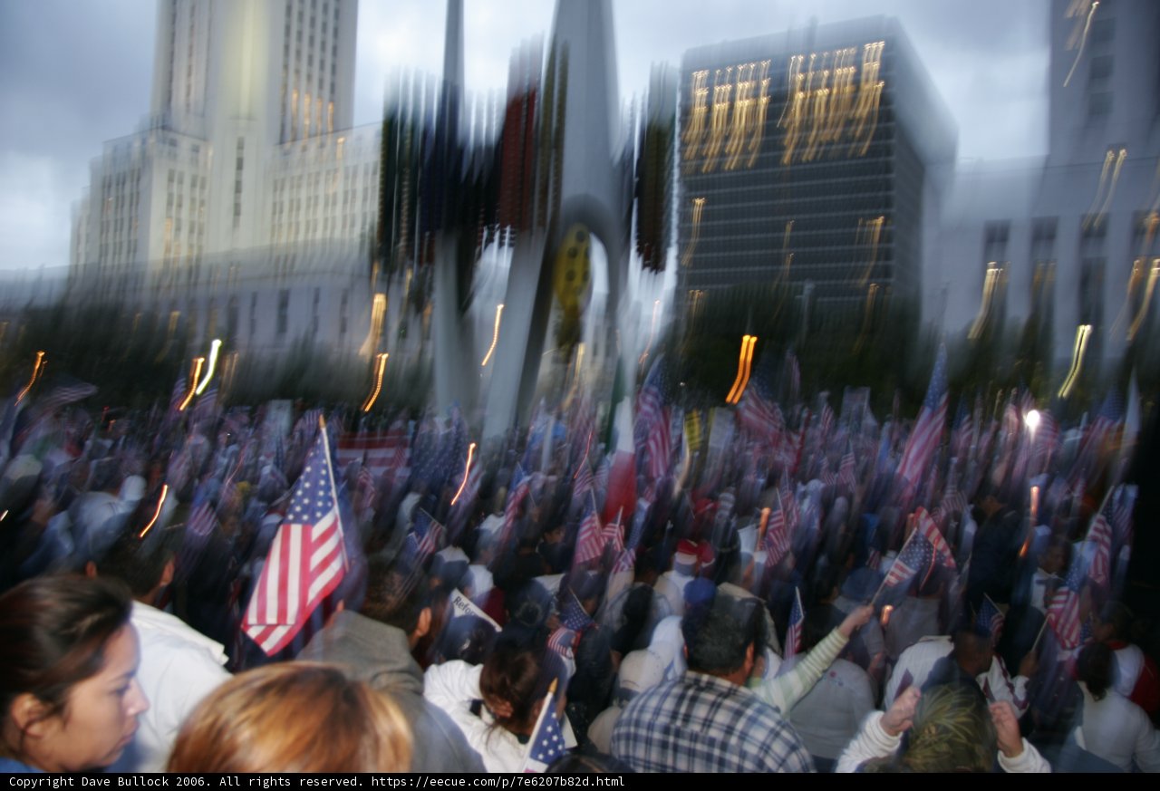 Patriotic Crowd in the Heart of the Metropolis
