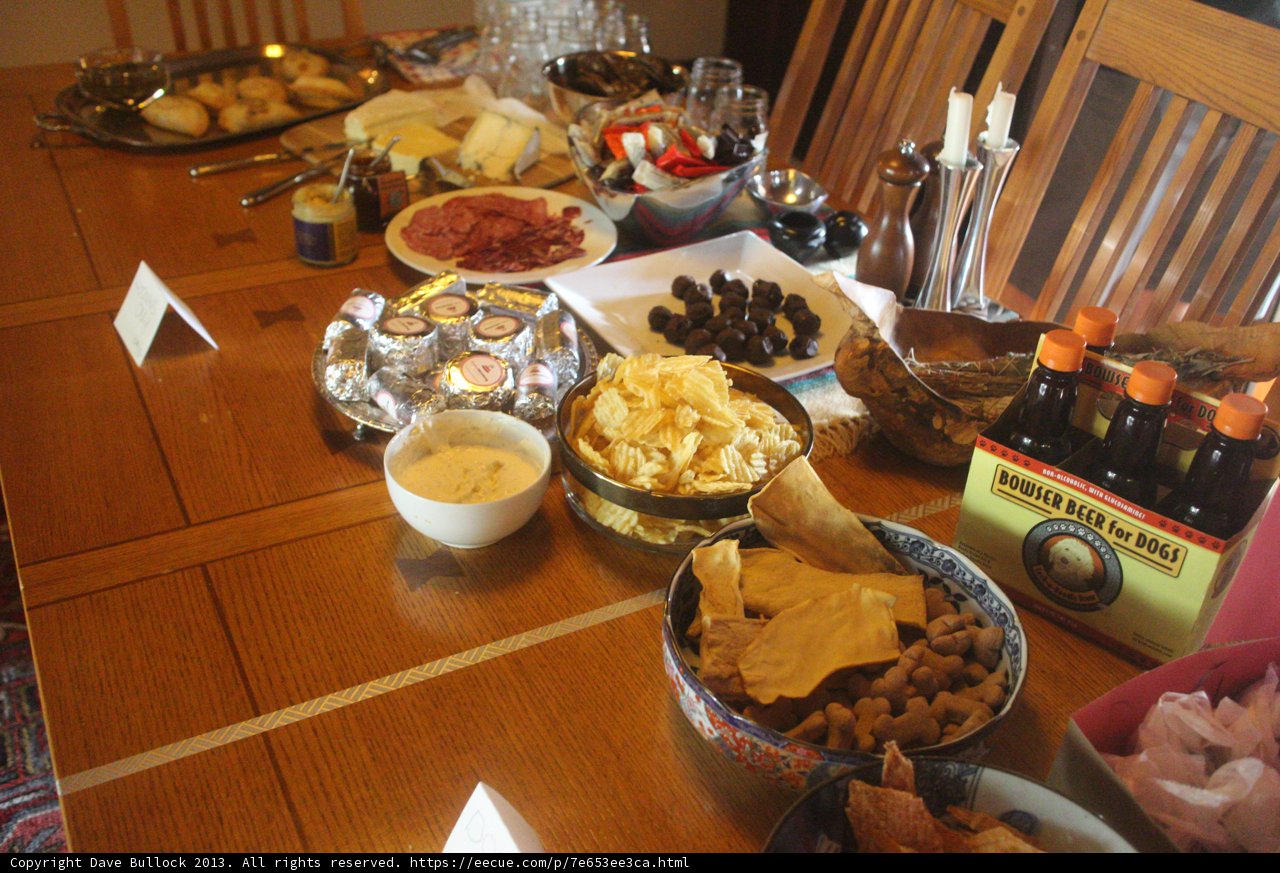A Feast for the Senses Caption: A table piled high with delicious food and decorated with candles, ready for a luxurious dining experience in Altadena, California.