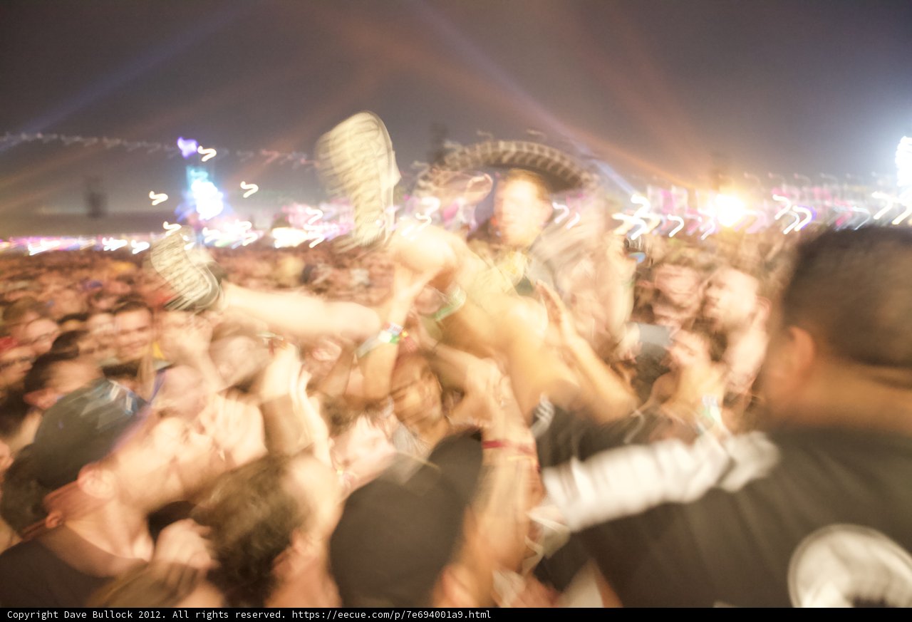 Nighttime Crowd at Coachella Music Festival