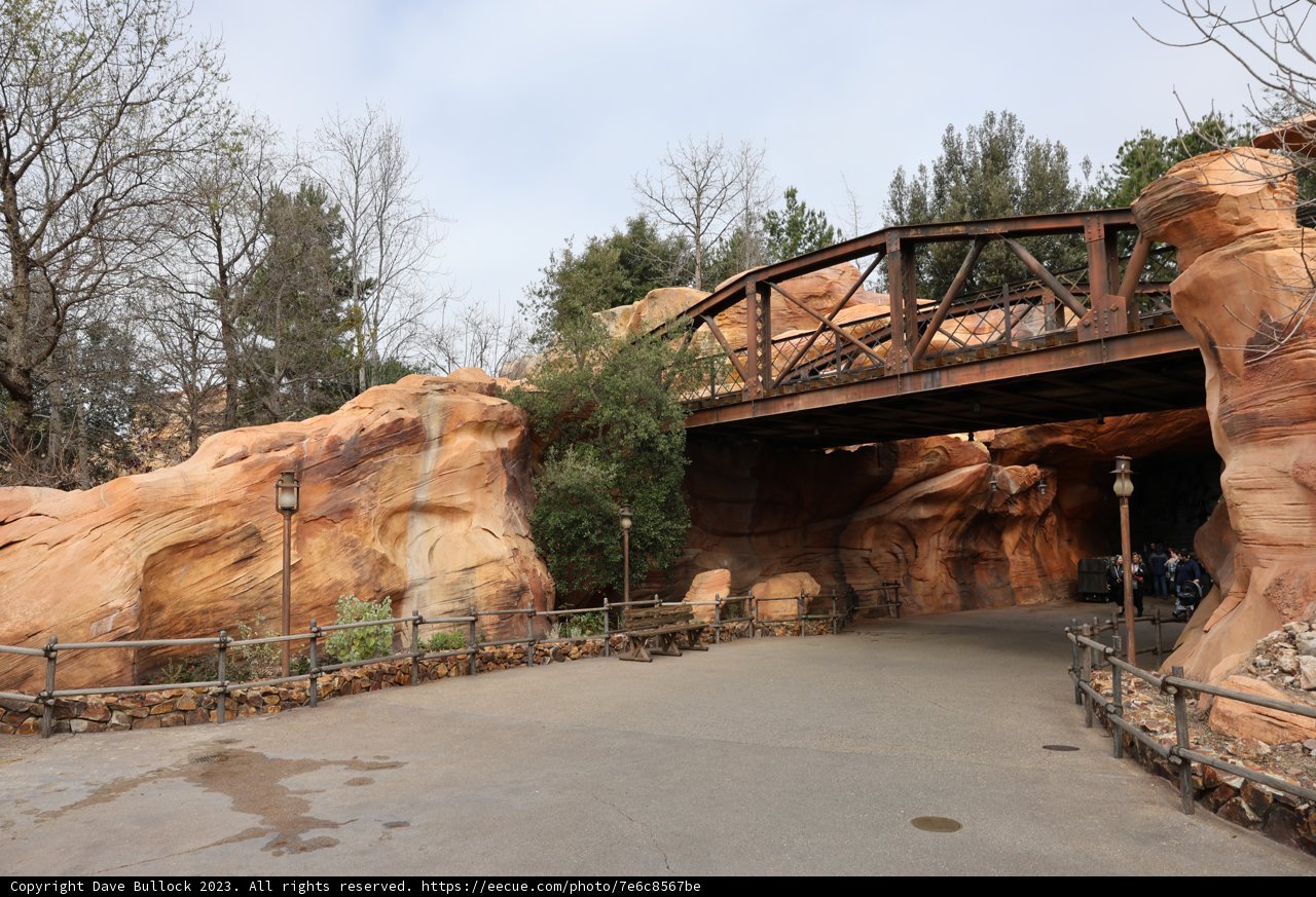 Bridge over a Majestic Rock Formation at Disneyland