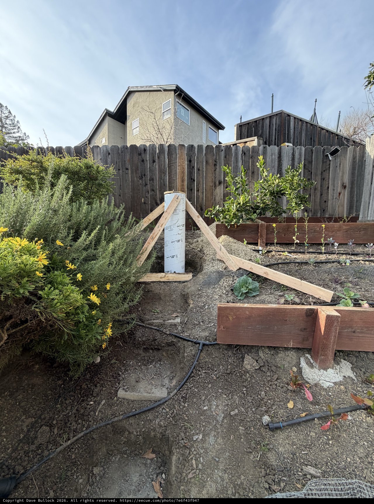DIY Backyard Garden Project Under Construction