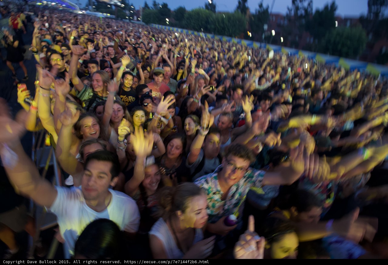 Laughing Woman Motion Blur Crowd