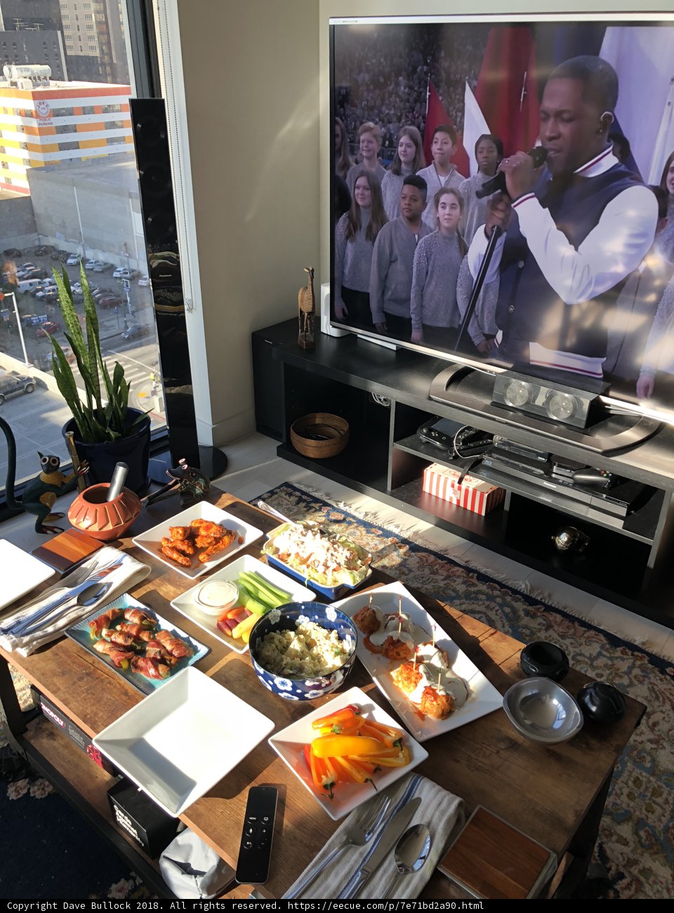 Leslie Odom Jr. enjoys a decadent brunch surrounded by technology