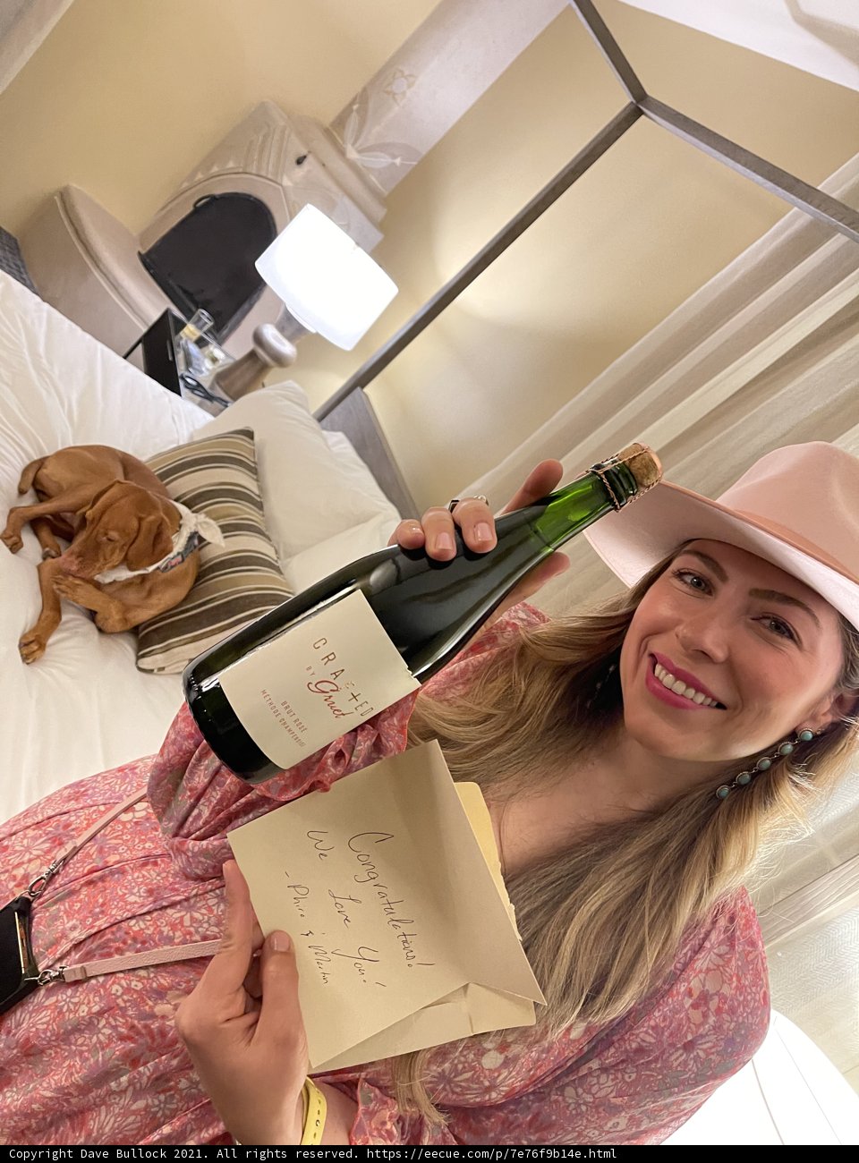 Pink Hat and Wine Time