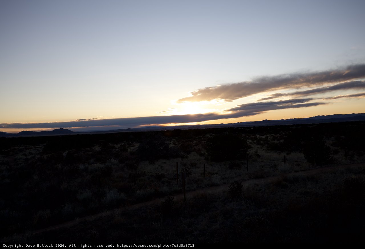 Desert Twilight Over New Mexico Landscape