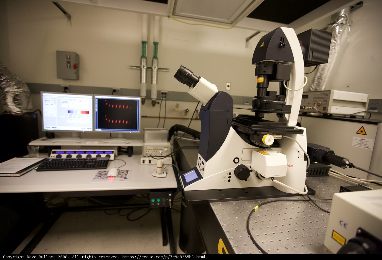 Microscope on a Lab Desk