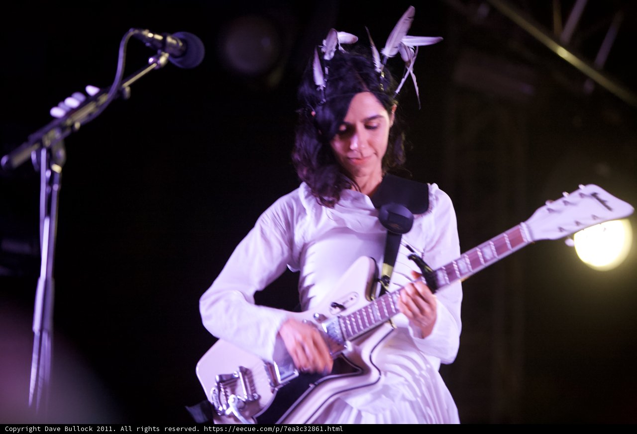 PJ Harvey Rocks Coachella in White Dress and Electric Guitar