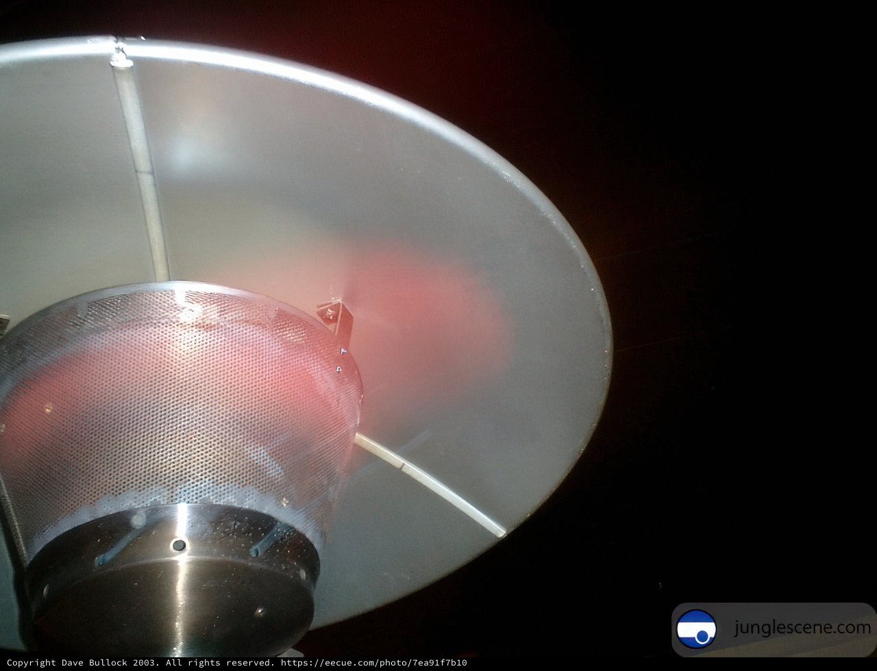 Red glow of a metal lamp