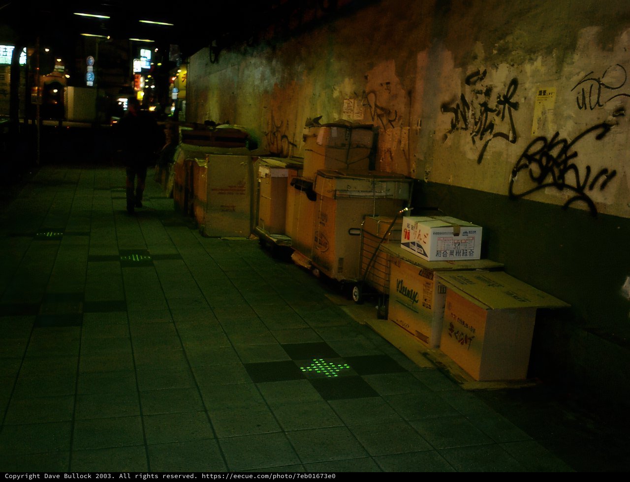 Boxes on an Urban Pathway