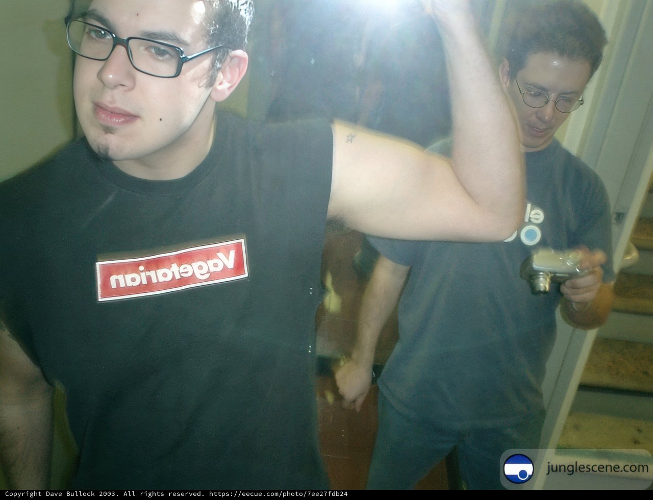 Dave B with a T-Shirt on his Arm