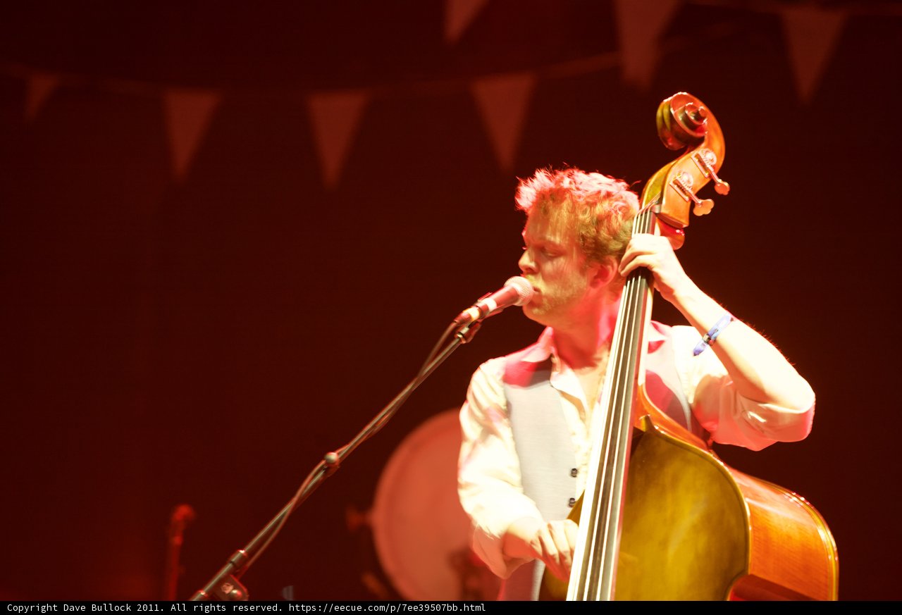 Ted Dwane playing cello at Coachella