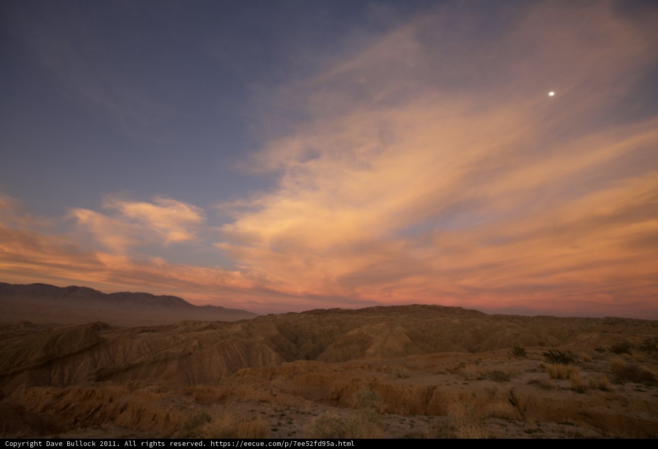 Desert Moonrise at Sunset