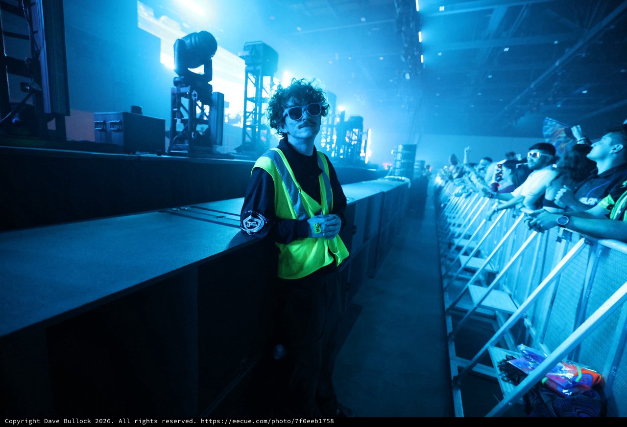 Security Guard Watches the Crowd at Wobbleland 2026