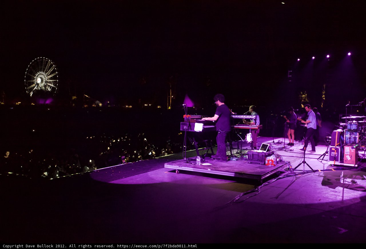Nighttime Concert with Ferris Wheel Background