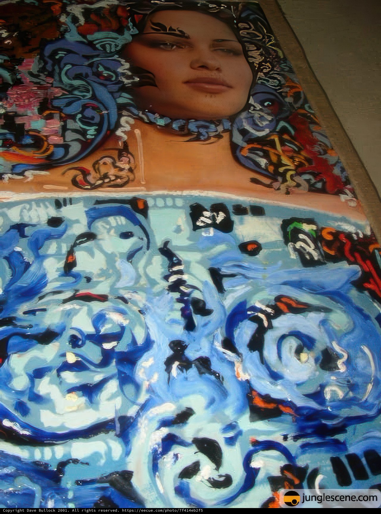 Blue and White Flower Woman