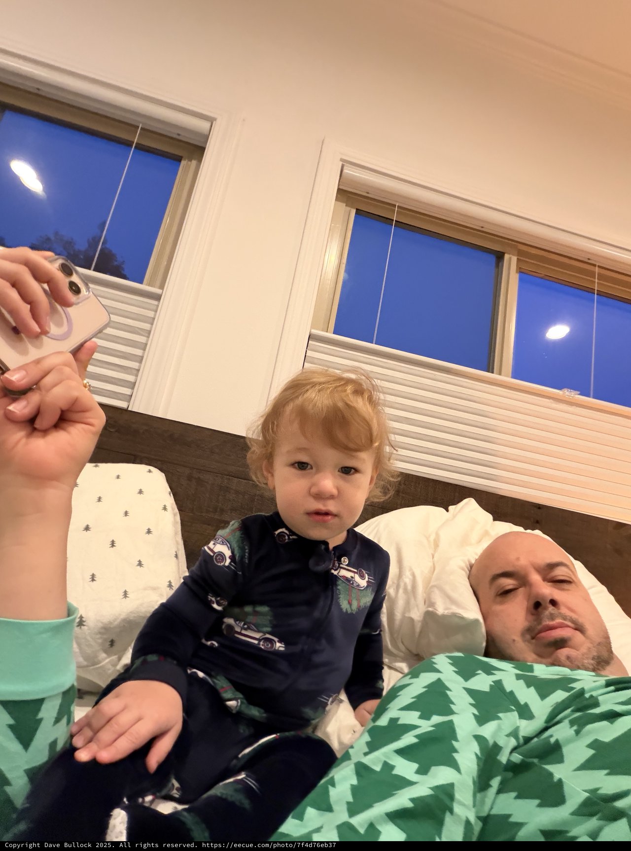 Cozy Family Moment: Father and Toddler in Bedroom