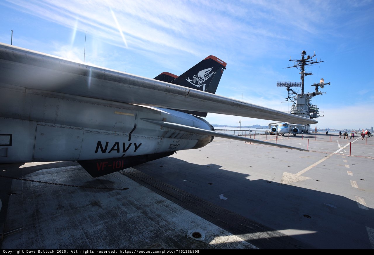Navy Fighter Jet on USS Hornet Flight Deck