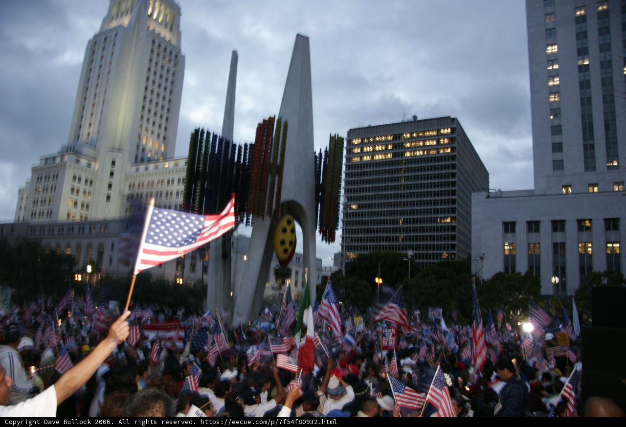 Patriotic Man Stands Strong in the Heart of the City