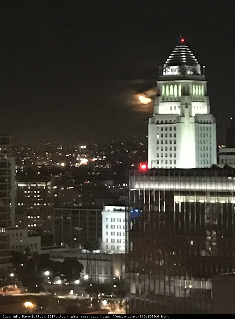 Full Moon over the City Skyline