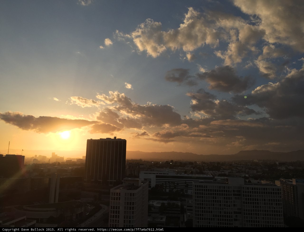 Sunset over Los Angeles skyline