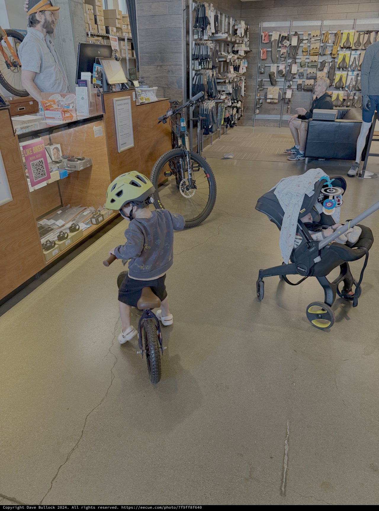 Family Shopping Trip to Bike Store