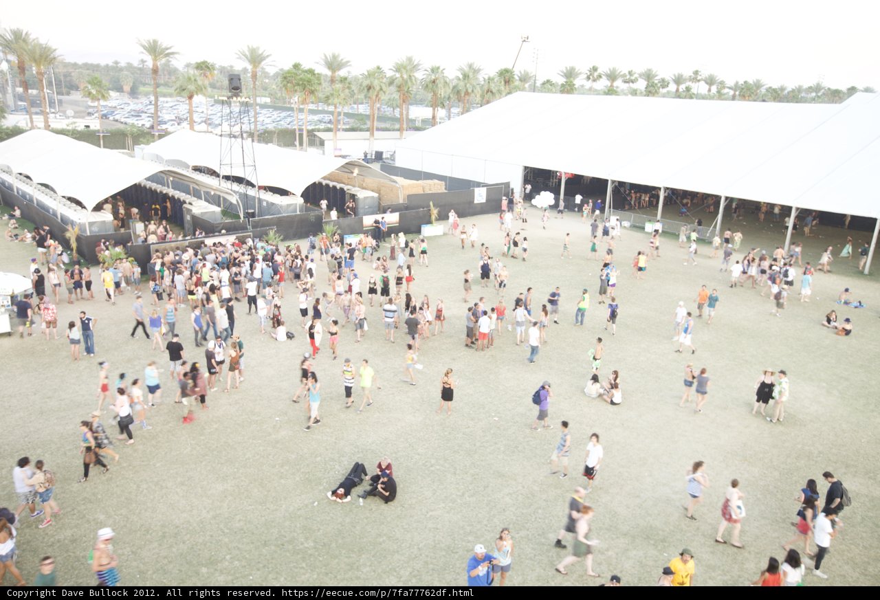 Crowd Gathers Around Massive Tent at Coachella