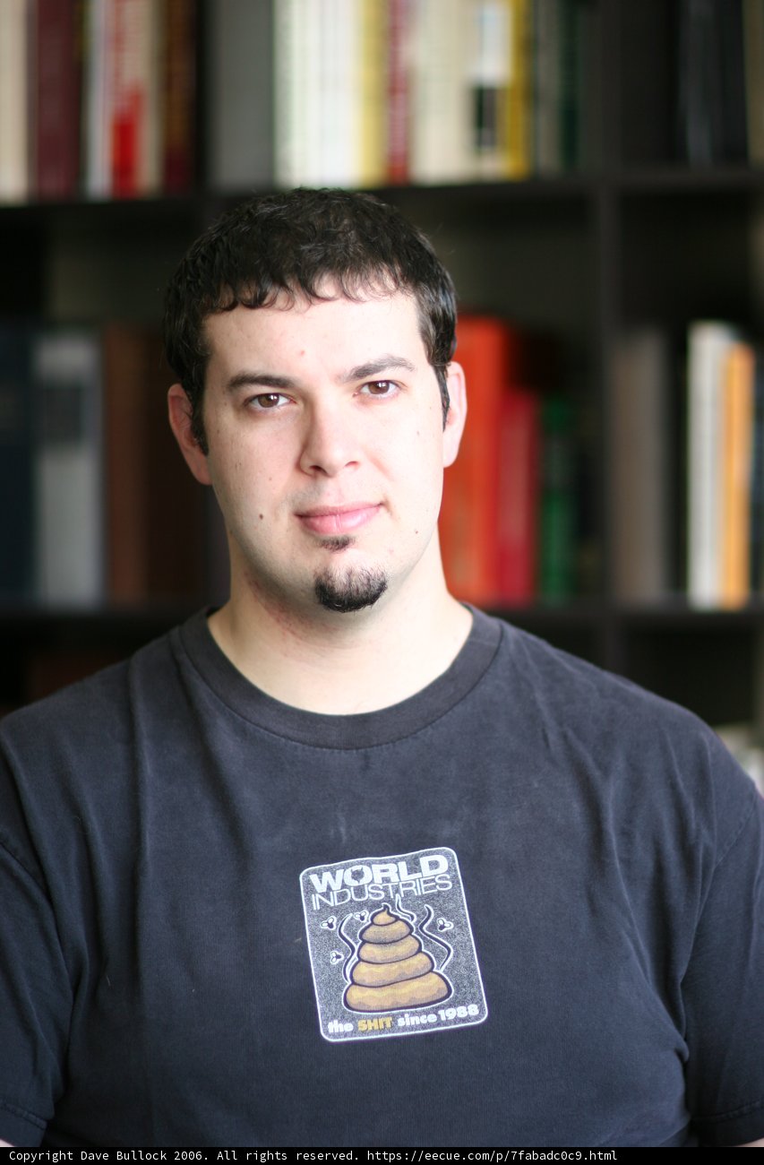 The Man with the Black Shirt in the Library