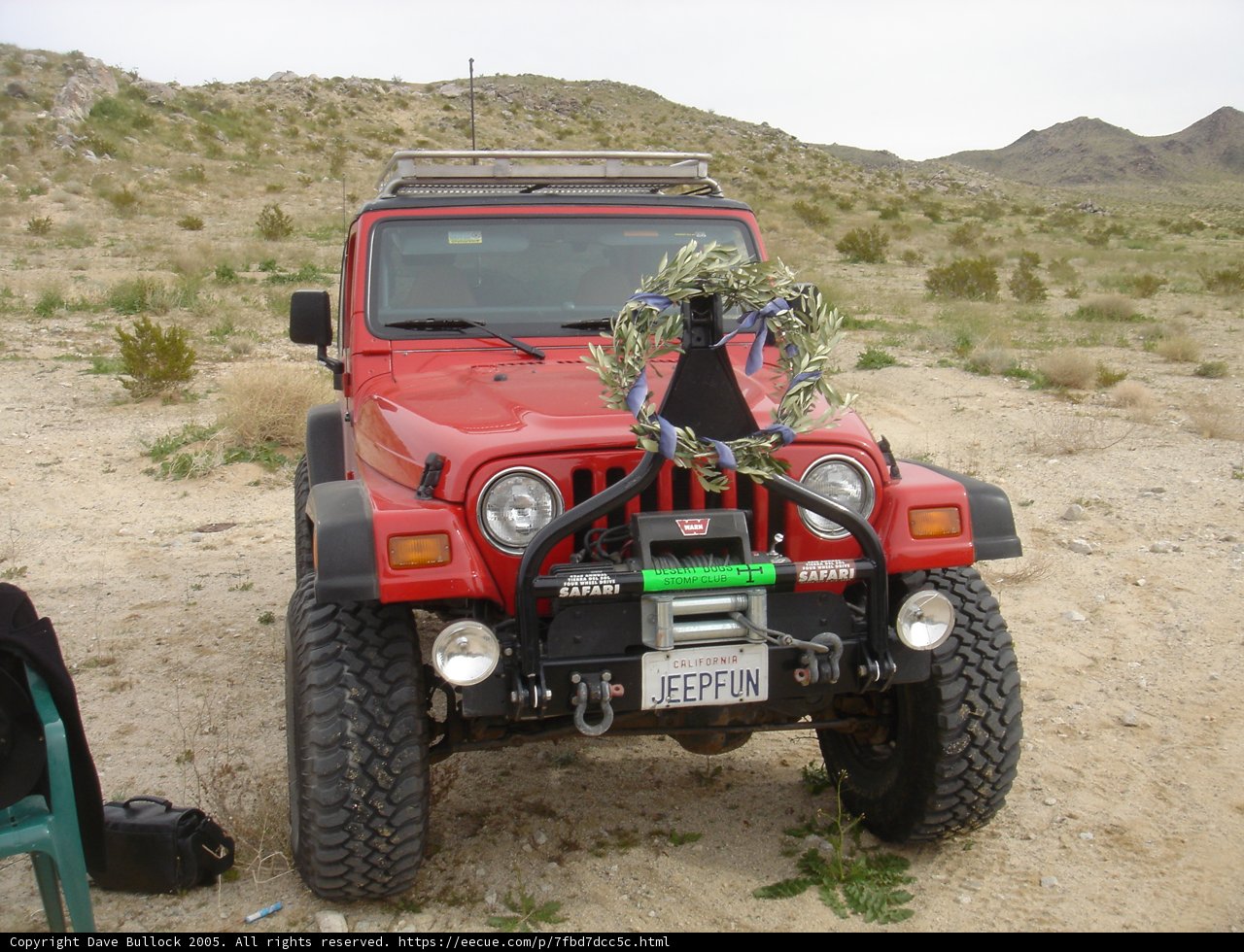Wreathed Jeep on an Offroad Adventure