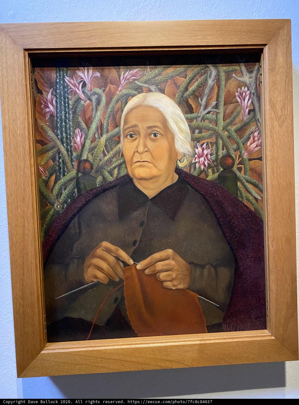 Maria Montessori Knitting in Wooden Frame