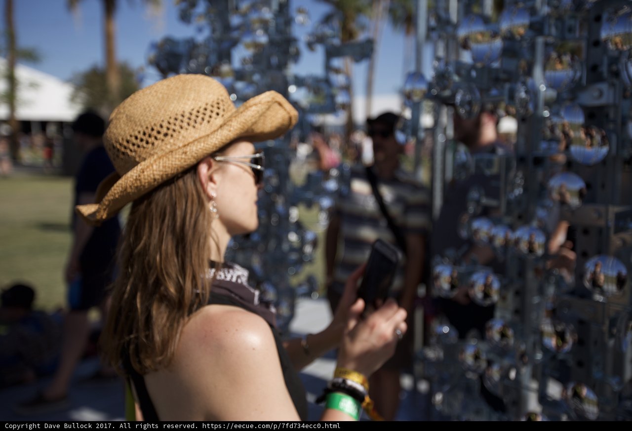 Woman Admiring Metal Sculpture at The Broad