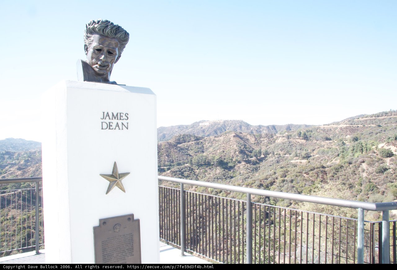 James Dean Monument overlooking the Hillside