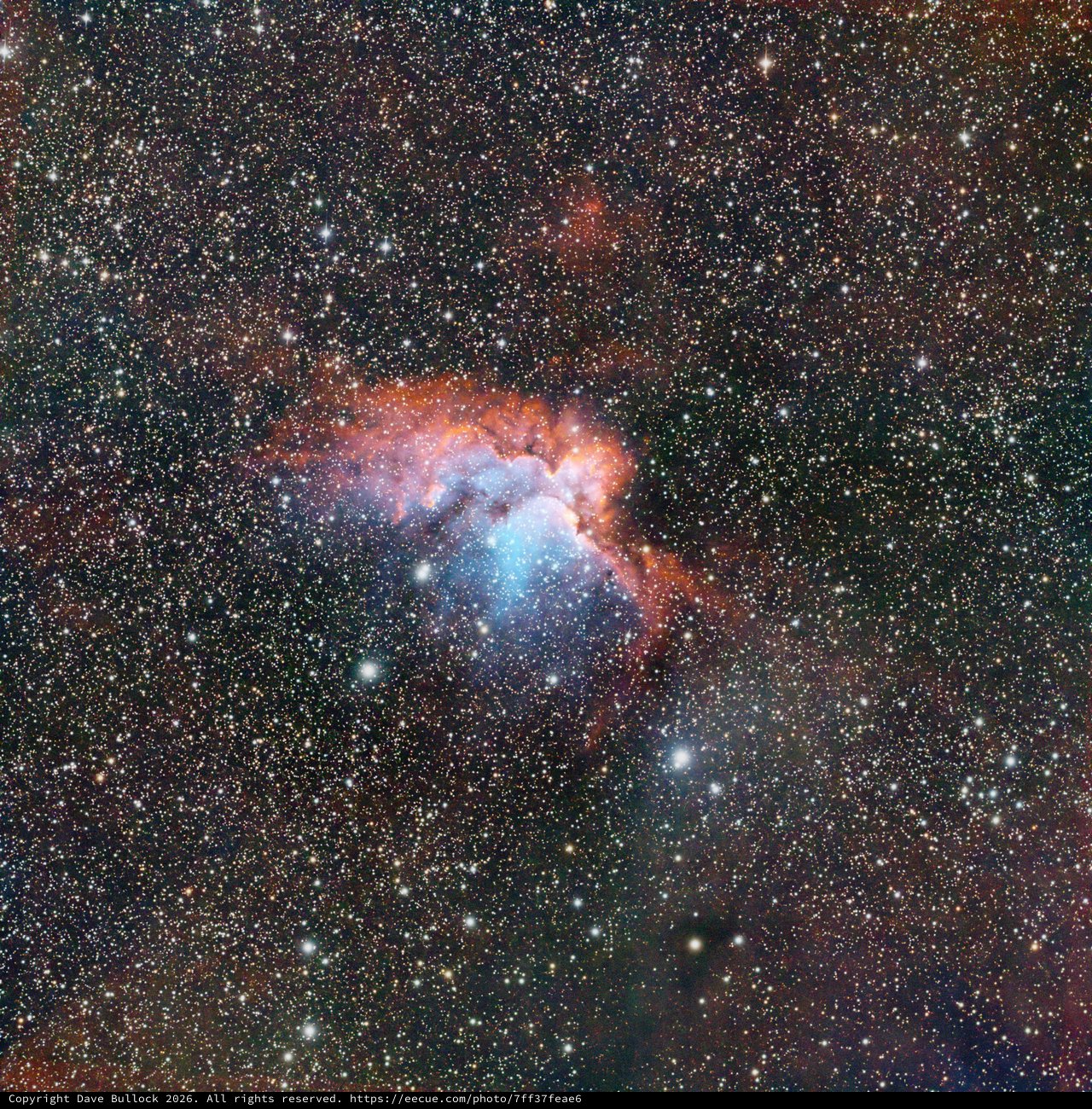 Wizard Nebula NGC 7380 in SHO+LRGB Narrowband Palette
