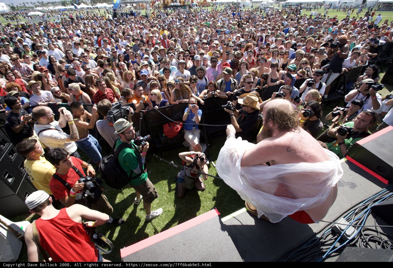 Man in White Shirt Commands Crowd at Coachella