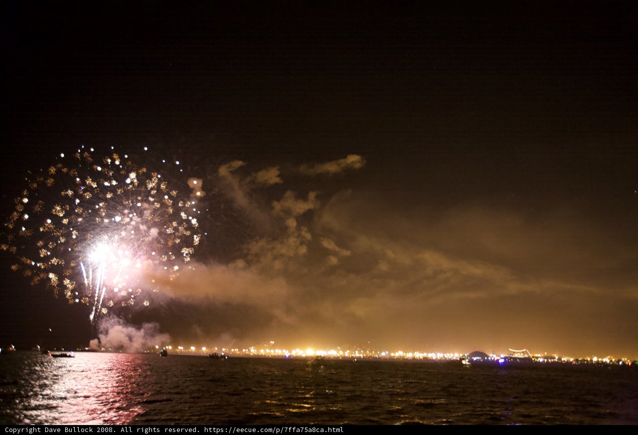 Spectacular Fireworks Display over Water
