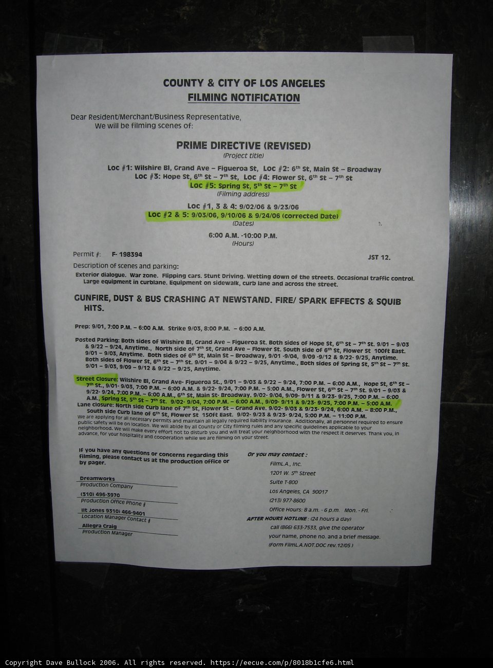 Police Department Notice
