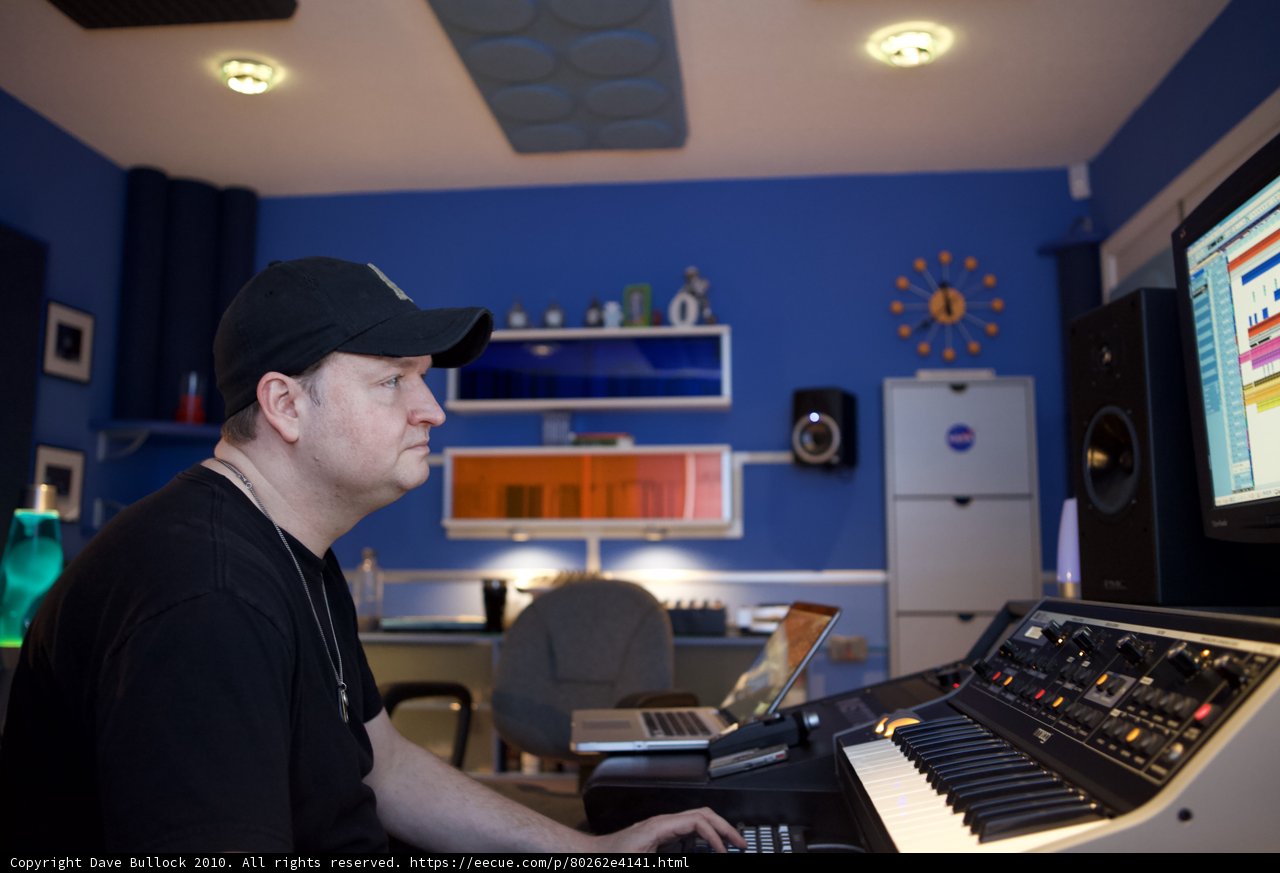 DJ Dan Creating Music in the Sound Booth
