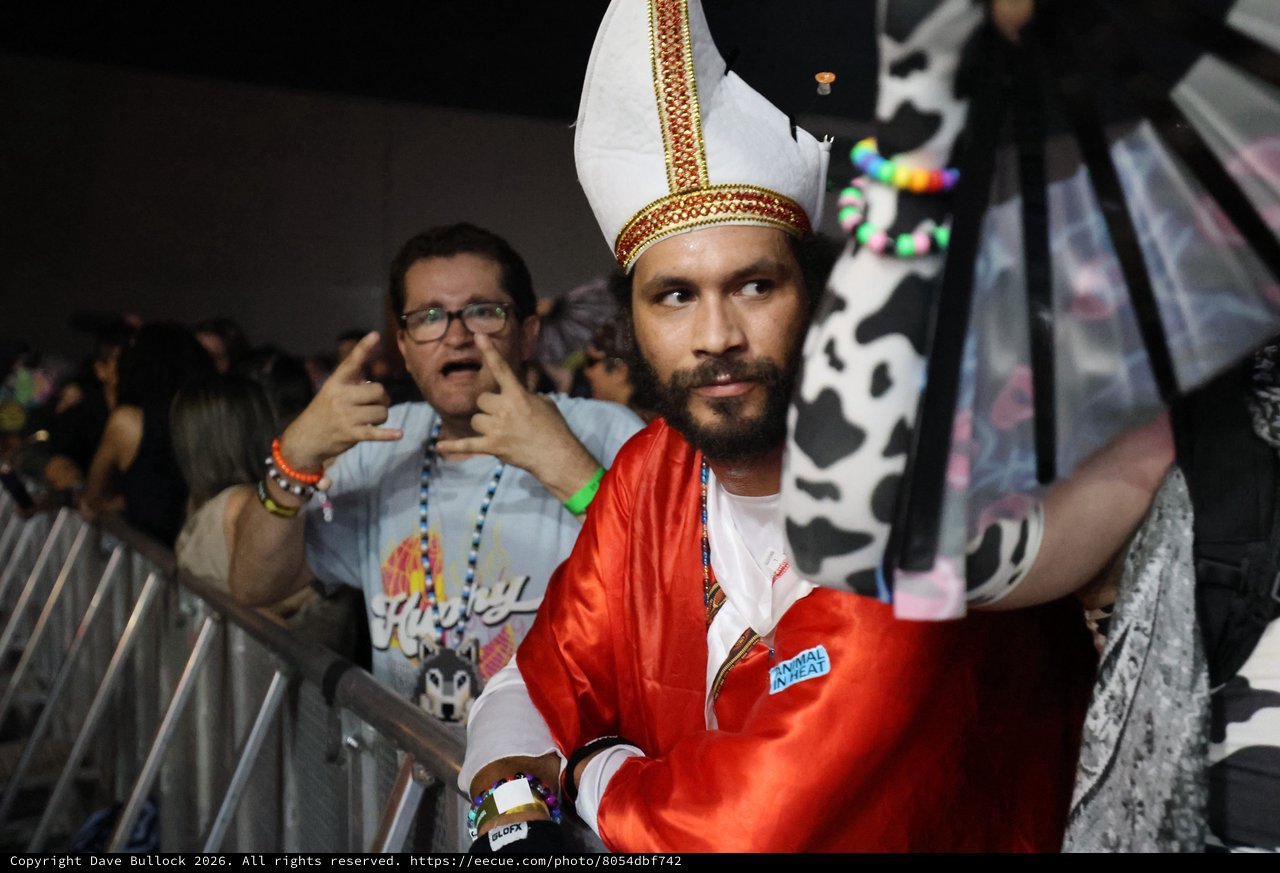 Pope Costume Reveler at Wobbleland Festival 2026