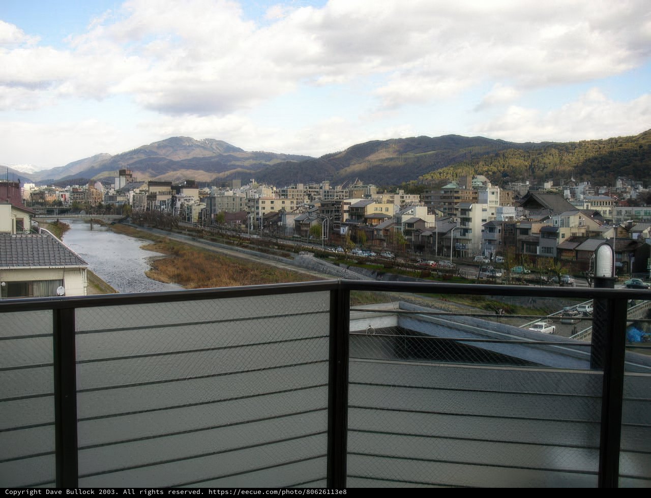 Serene Cityscape from a Kyoto Balcony