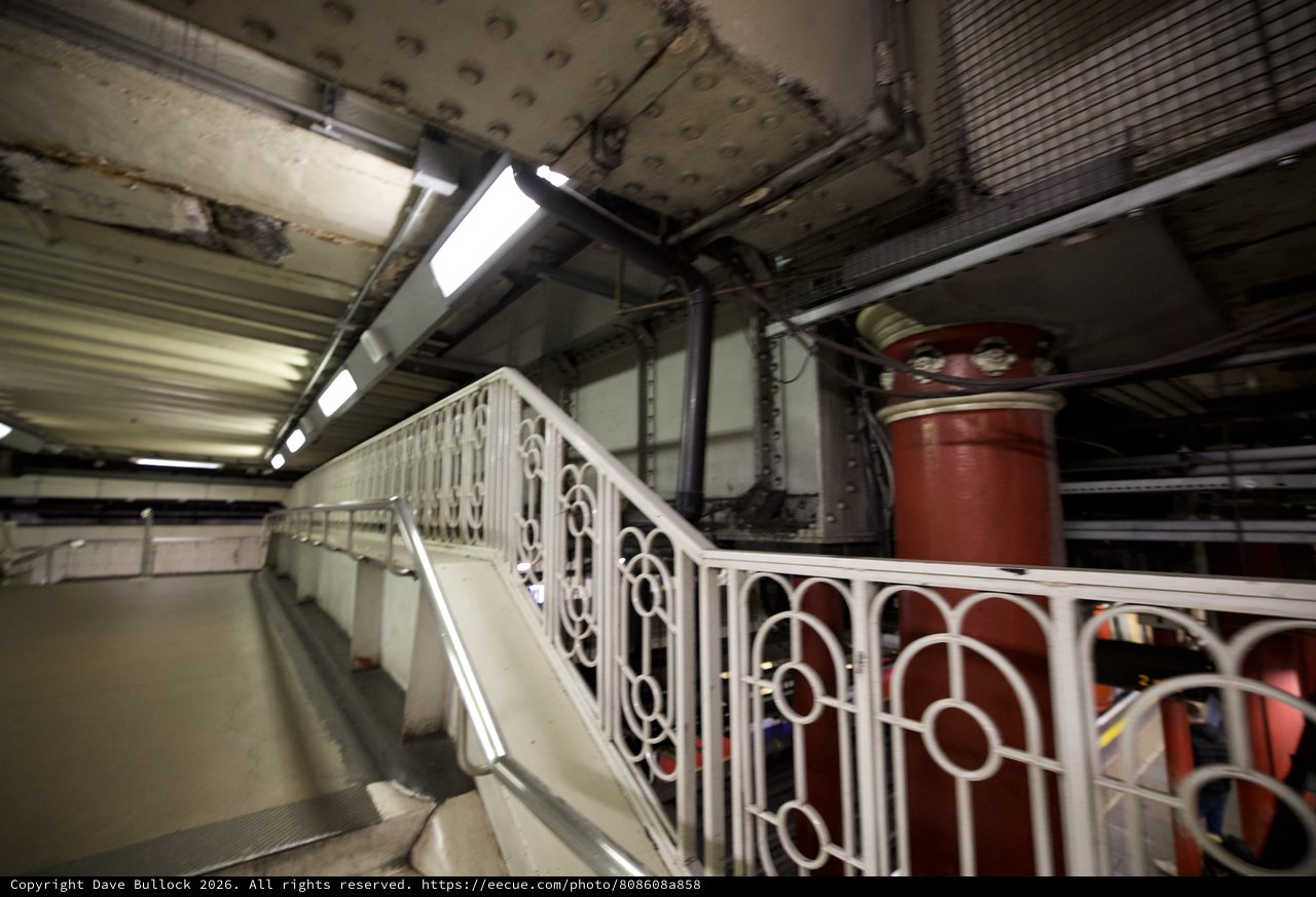 Underground Station Stairway with Ornate Victorian Railing