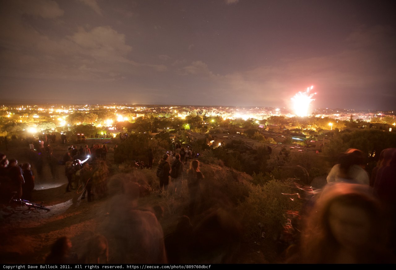 Night Pyrotechnics on the Santa Fe Hillside