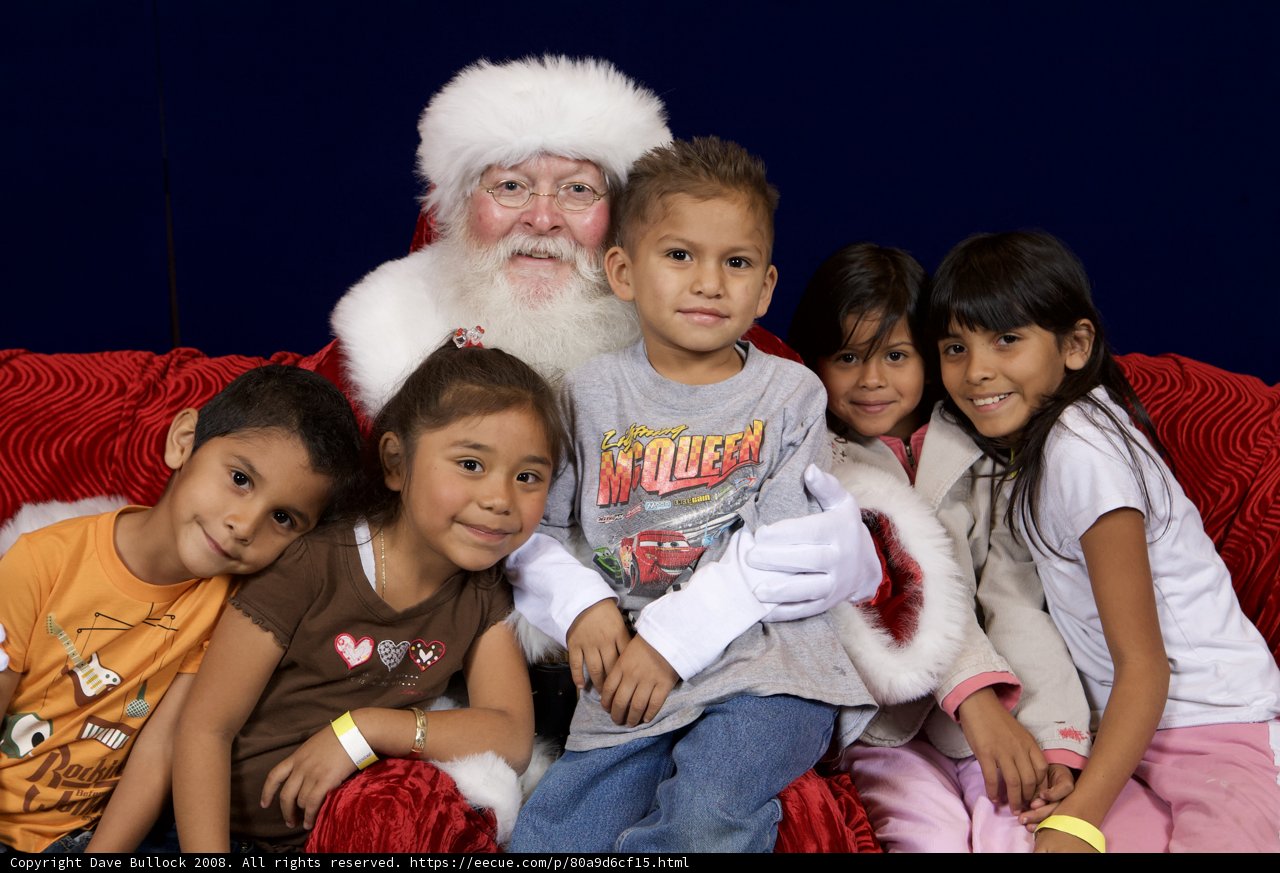 Santa Claus and Children on the Couch