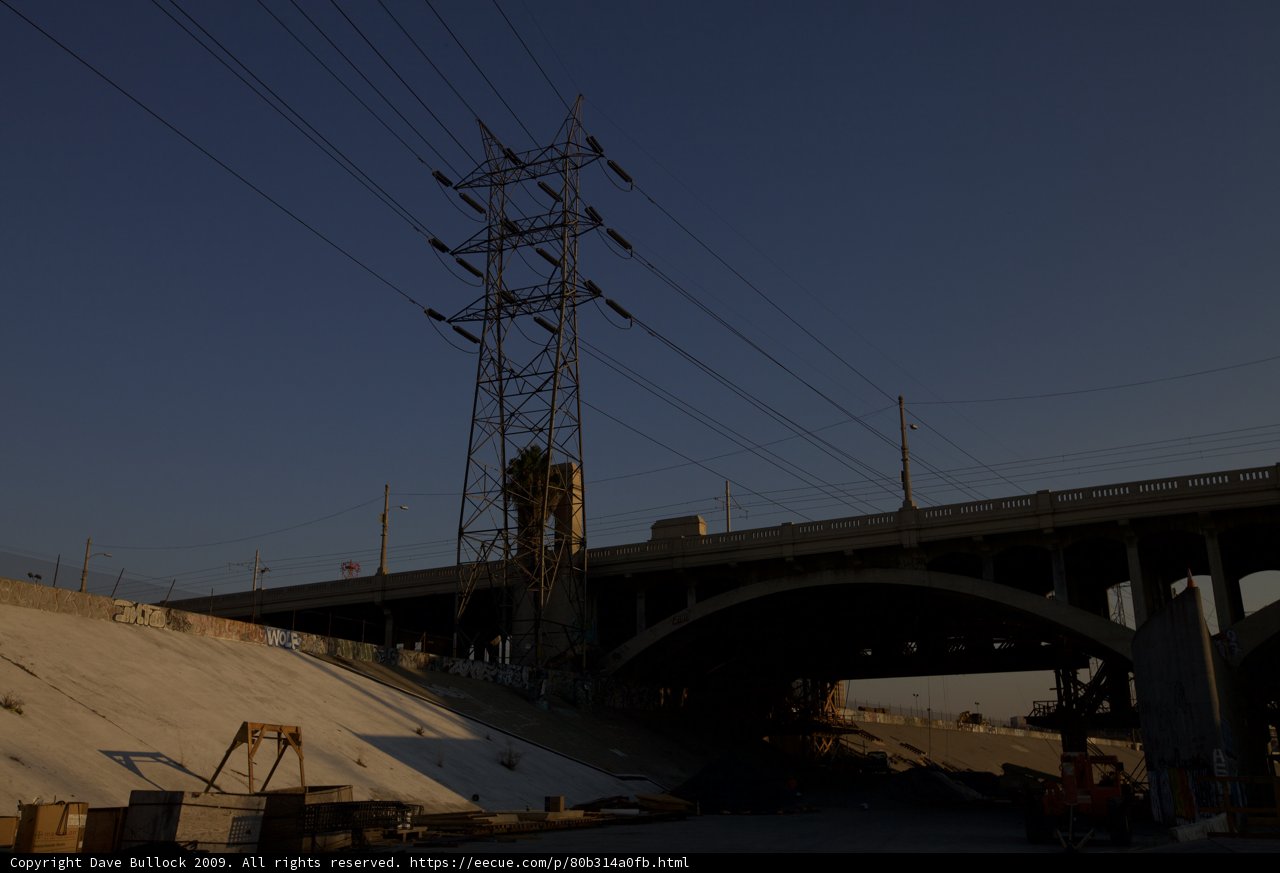 Construction and Utility Lines on Overpass