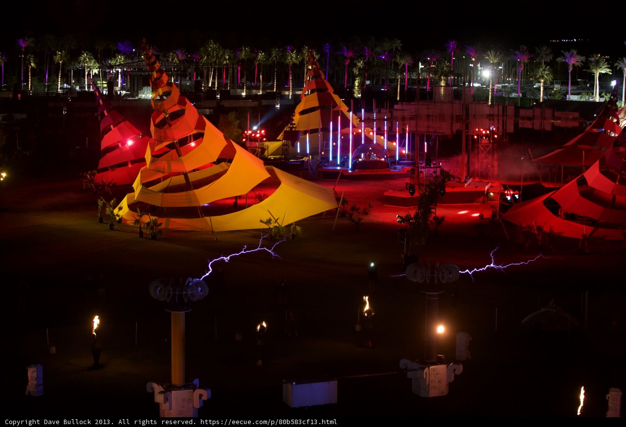 Illuminated Tent on Fire
