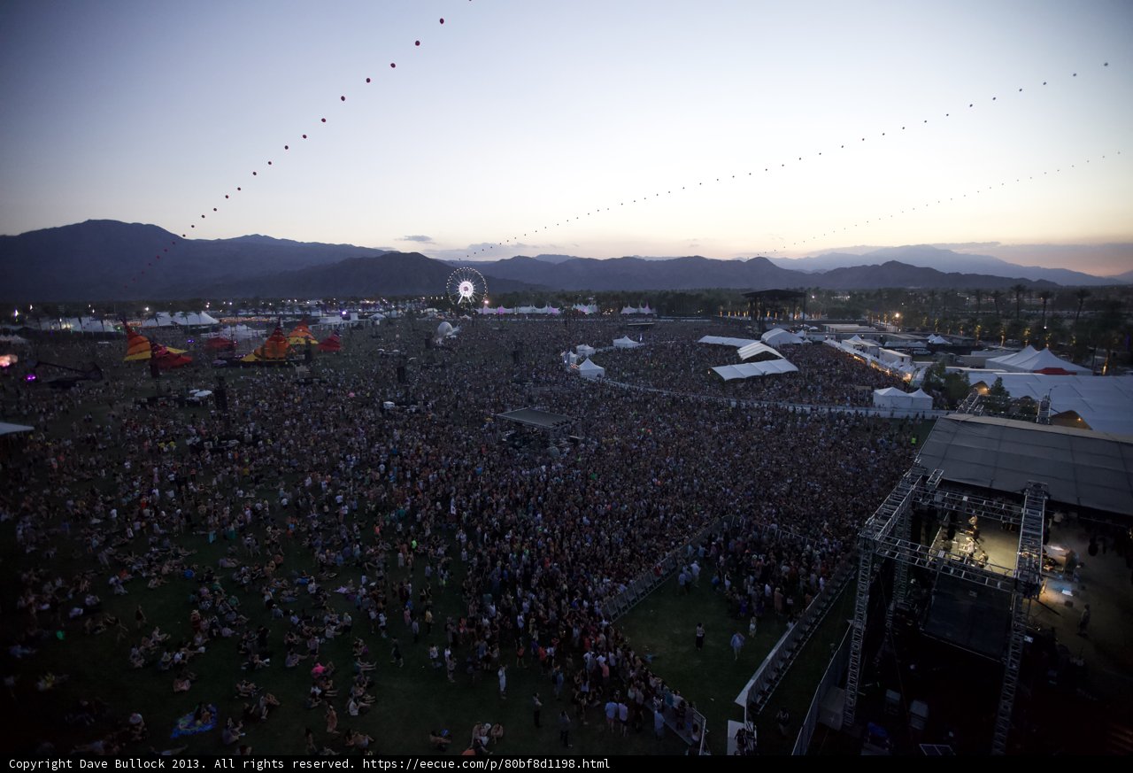 Concert Crowd at Coachella Music Festival