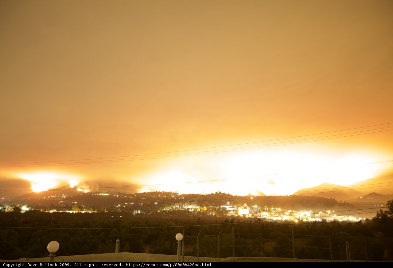Aerial View of Station Fire at Sunset