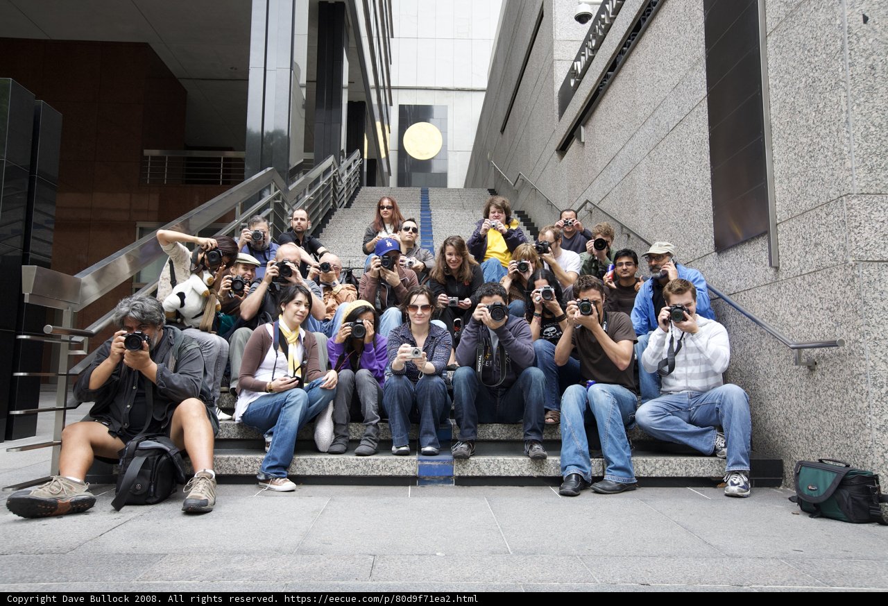 Paparazzi Frenzy on Downtown Steps