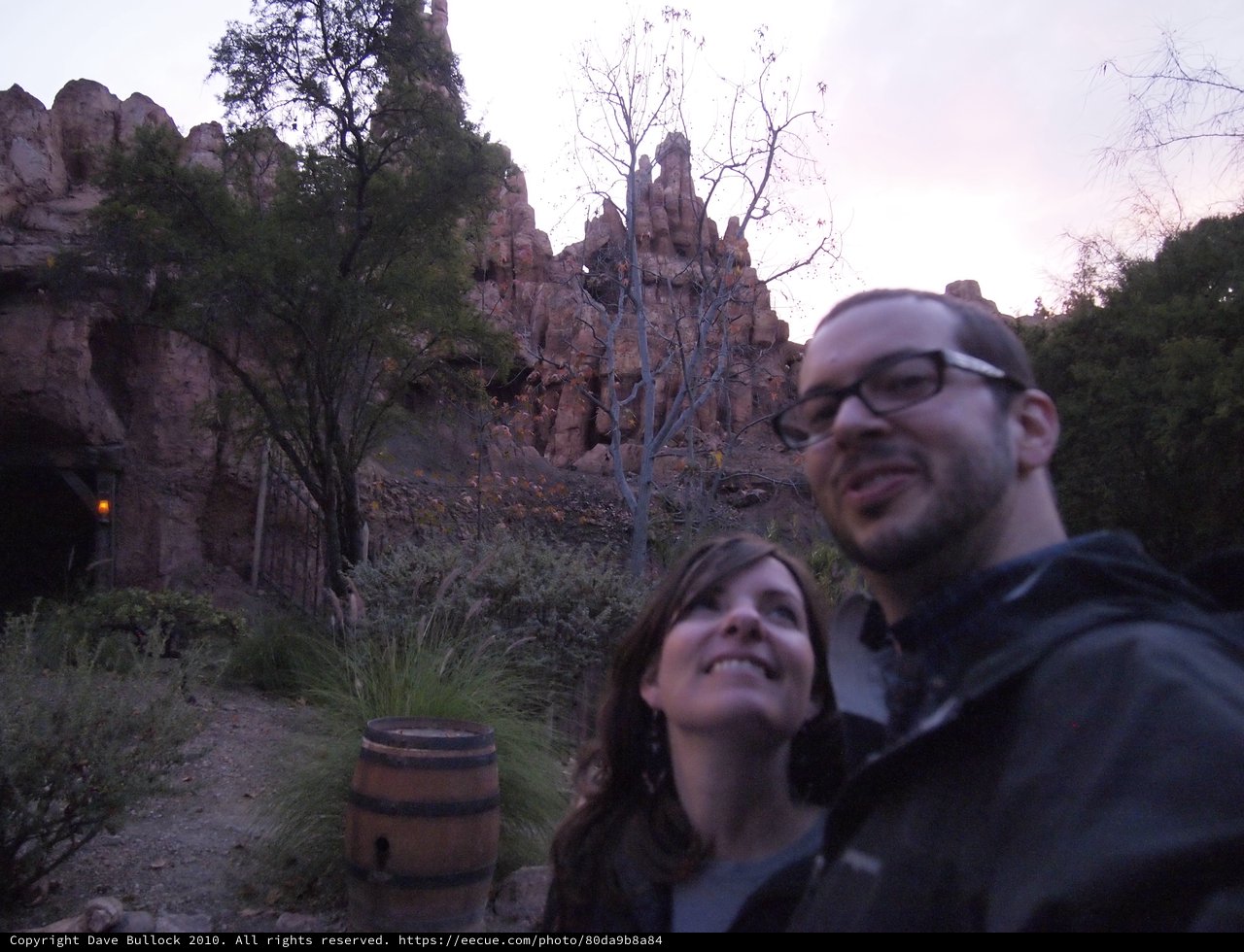 Couple Selfie at Big Thunder Mountain Disneyland Dusk
